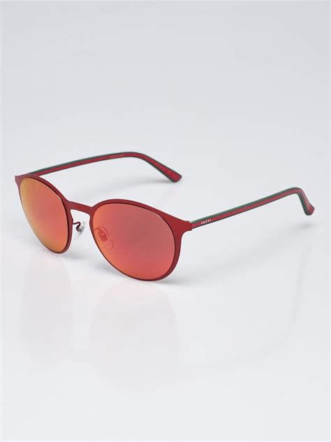 gucci gg0504s|GUCCI Acetate Round Web GG0504S Sunglasses Black Red.